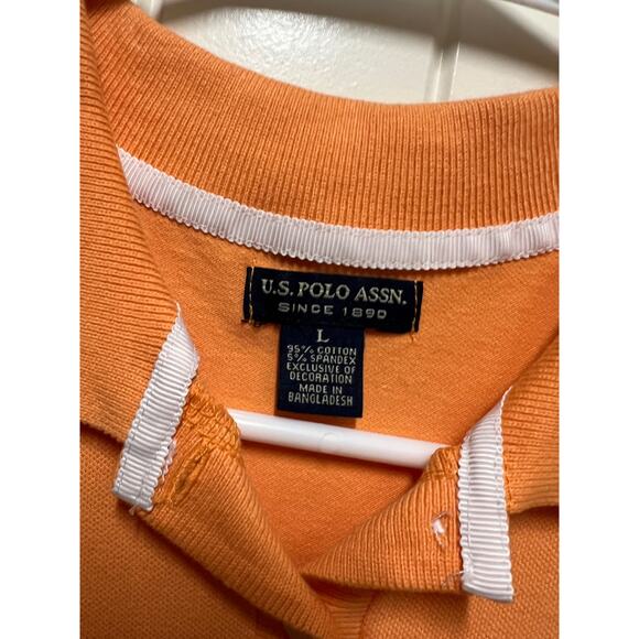 US Polo Assn Polo Tank top Orange Womens Large NWT - Picture 2 of 4